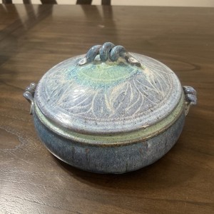 Vintage Greg Olsen California Studio Art Pottery Lidded Casserole Dish