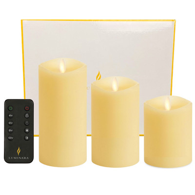 Luminara flammenlose LED Elfenbein Kerzen - 2 Geschenksets (6 Kerzen, 2 Fernbedienungen)