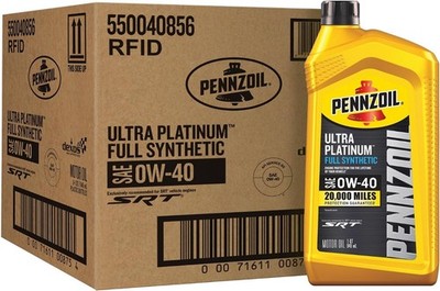 Pennzoil Ultra Platinum Full Synthetic 0W-40 Motor Oil, 1 Quart (6 Pack)