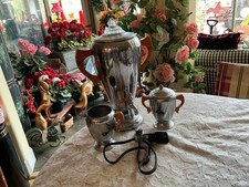 La Belle Silver Co.Art Deco  Chrome & Bakelite Coffee Percolator-Cream/ Sugar