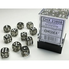 Image of Chessex - Translucent 12mm D6 Dice Block - Smoke with White