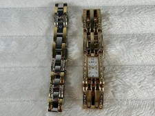 Vintage Gold-tone Gruen II Quartz Watch Golden Band Women's Watch W/ Bracelet