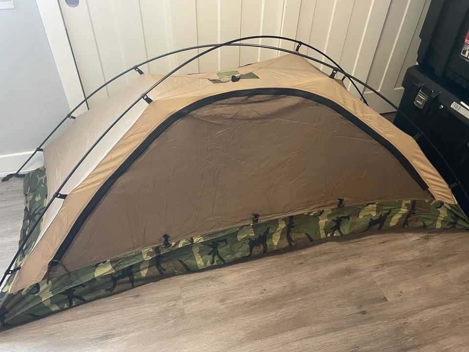 EUREKA CAGE CODE 73005 Military USA Made Camouflage Tent EXCELLENT - Image 4 of 4