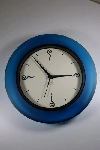 Vintage 1980's Umbra Translucent Blue Decorative Wall Clock Taiwan