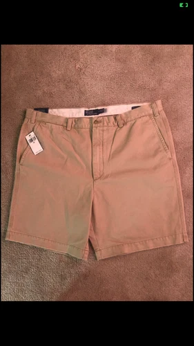 Polo Ralph Lauren  Salinger Relaxed Fit Chino 8 Shorts Khaki $148 Size 42 NWTS