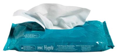 PDI Hygea Multi-Purpose Washcloths Resealable 48 c. Disposable (3 Packs of 48)
