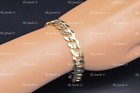 Real 14k Solid Yellow Gold Mens Curb Link Bracelet with LOBSTER 25.40gram #13390 — photo 2