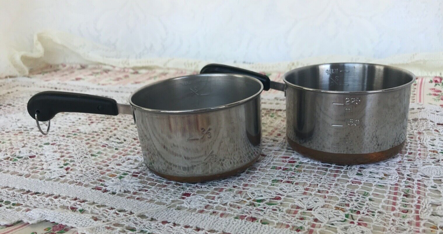 Vintage Revere Ware/Copper Bottom 1 Cup Measuring Pot Mini Melting eBay