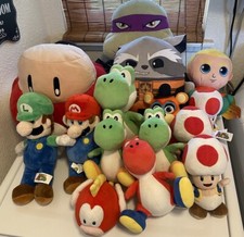 Nintendo Super Mario Luigi Plush Toy Toys Lot Ninja Turtles Aqua man 15 Total