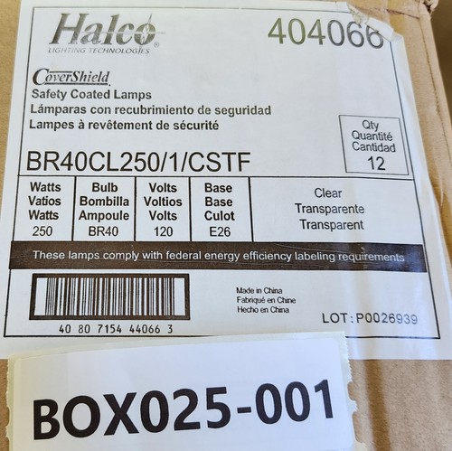 CBOXxxxx Halco 404066 BR40CL250/1/CSTF Tuff Coat 250 Watt 120 Volt BR40 - Picture 4 of 4