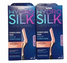 2 packs of Schick Hydro Silk Expert Care Dermaplaning Wand 6 Blades New