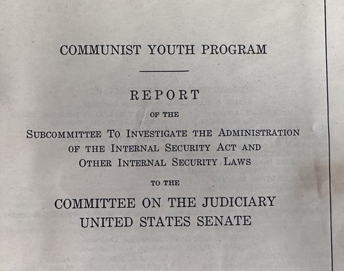 1966 Communist Youth Program US Senate Judiciary Committee Report Booklet