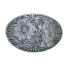 Spot zinc alloy flower belt buckle western style