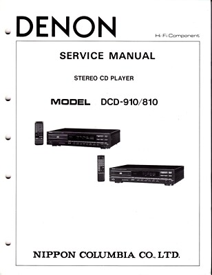 Original Denon DCD-910 / DCD-810 Service Manual