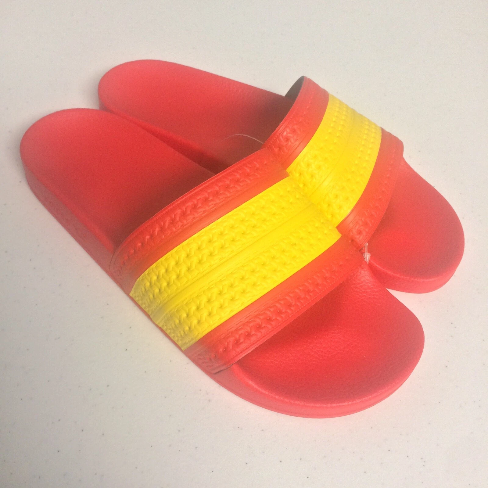 Adidas Adilette Slides Sandali Spagna Rosso Giallo Uomo Taglia 10 G55382 NUOVI
