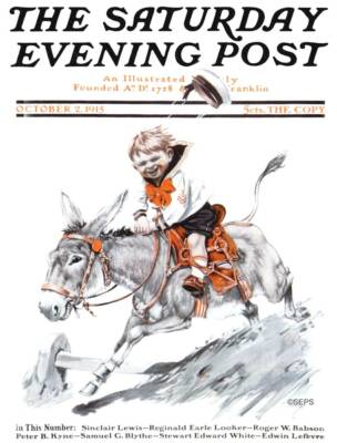Vintage Saturday Evening Post October 2 ,1915 Cover Poster Print 17x12