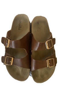 mudd women's double buckle slide sandals