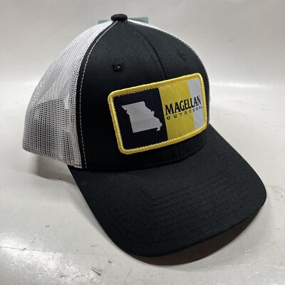 Magellan Outdoors Men's Hat Cap Black White Color Snap Back Trucker New