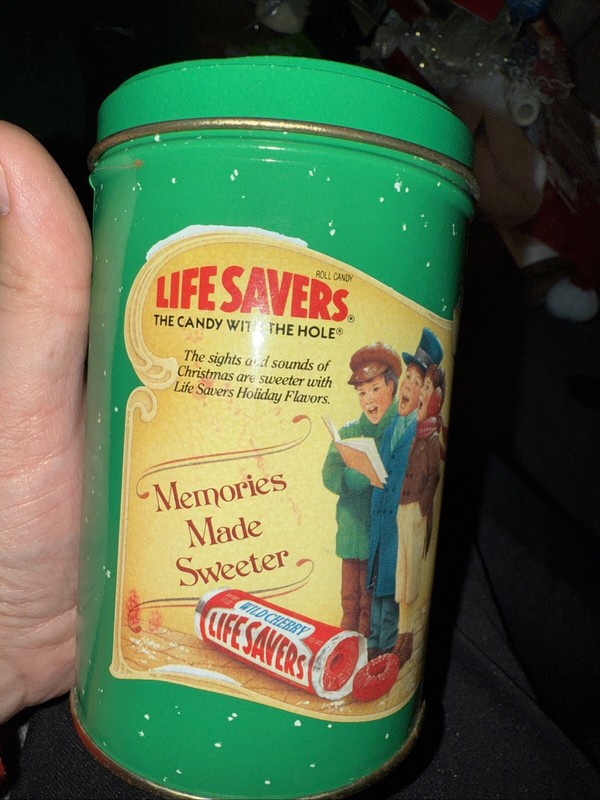 Vintage 1990 Lifesavers Limited Edition Holiday Keepsake Tin 5.5" Christmas