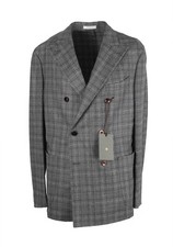 Boglioli K Jacket Gray Double Breasted Checked Sport Coat Size 52 IT / 42R U....