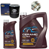 MotoröL Filter Set Mannol 5W-40 6 Liter + Schraube FüR Audi A4 A8 2.8 8D2 4D2