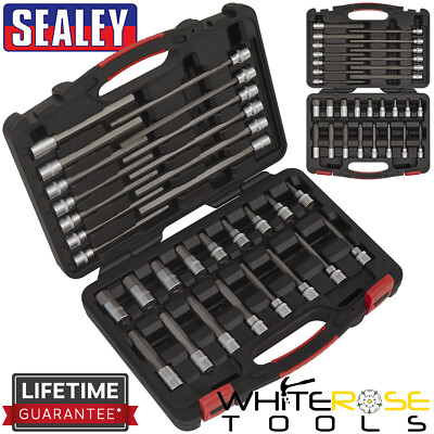 Sealey Innensechskant-Bit-Set 30-teilig 3/8 Zoll Antrieb metrisch 5-19 mm Premier Allan Inbusschlüssel