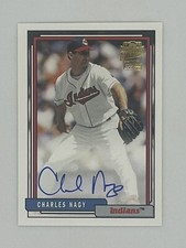 2018 Topps Archives Fan Favorites Auto 1992 Design Charles Nagy #FFA-CN Auto