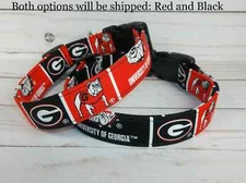 Georgia Bull Dogs Block Terri's Dog Collar handmade adjustable fabric UGA