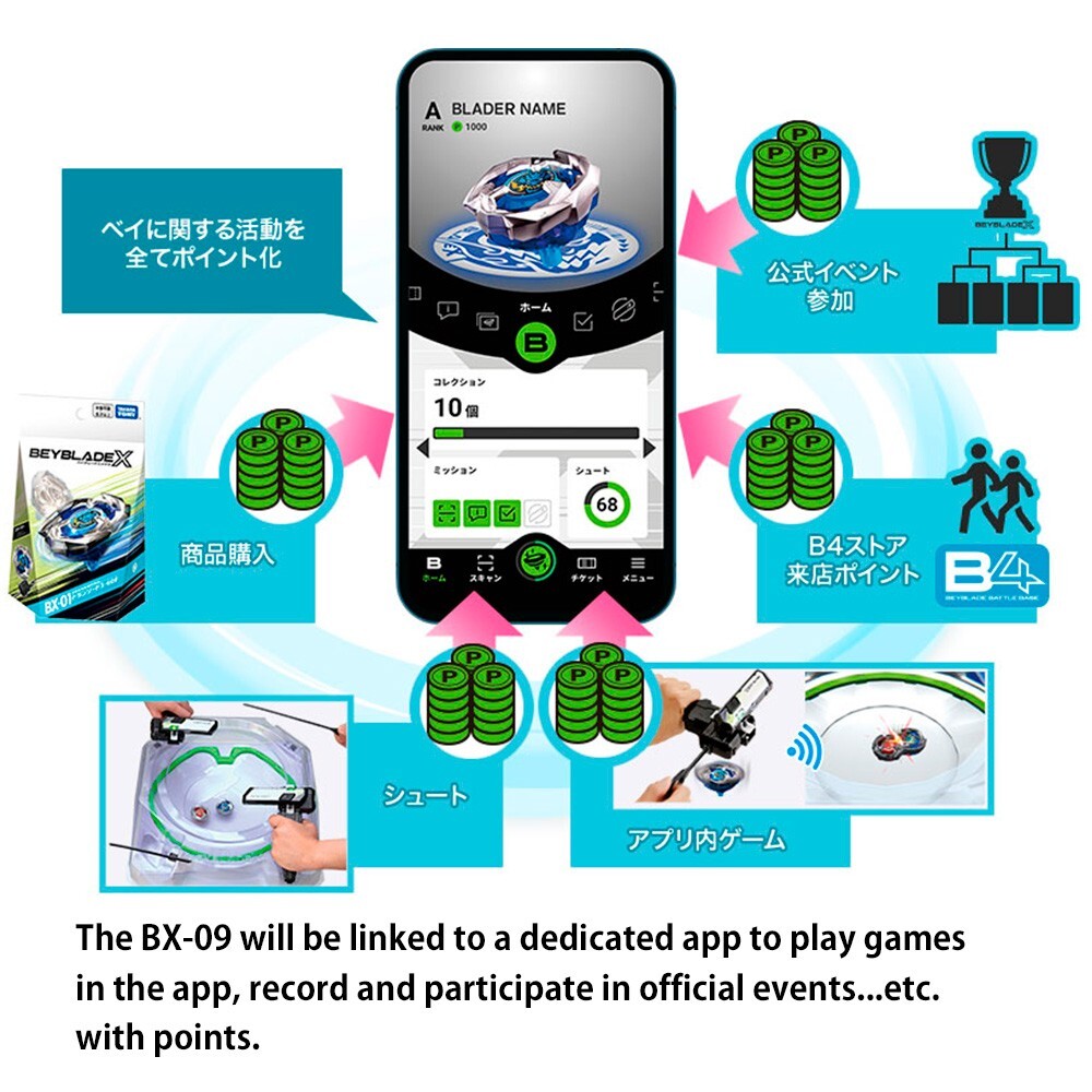 Beyblade X BX-09 Takara Tomy Beybattle Pass From Japan 2023