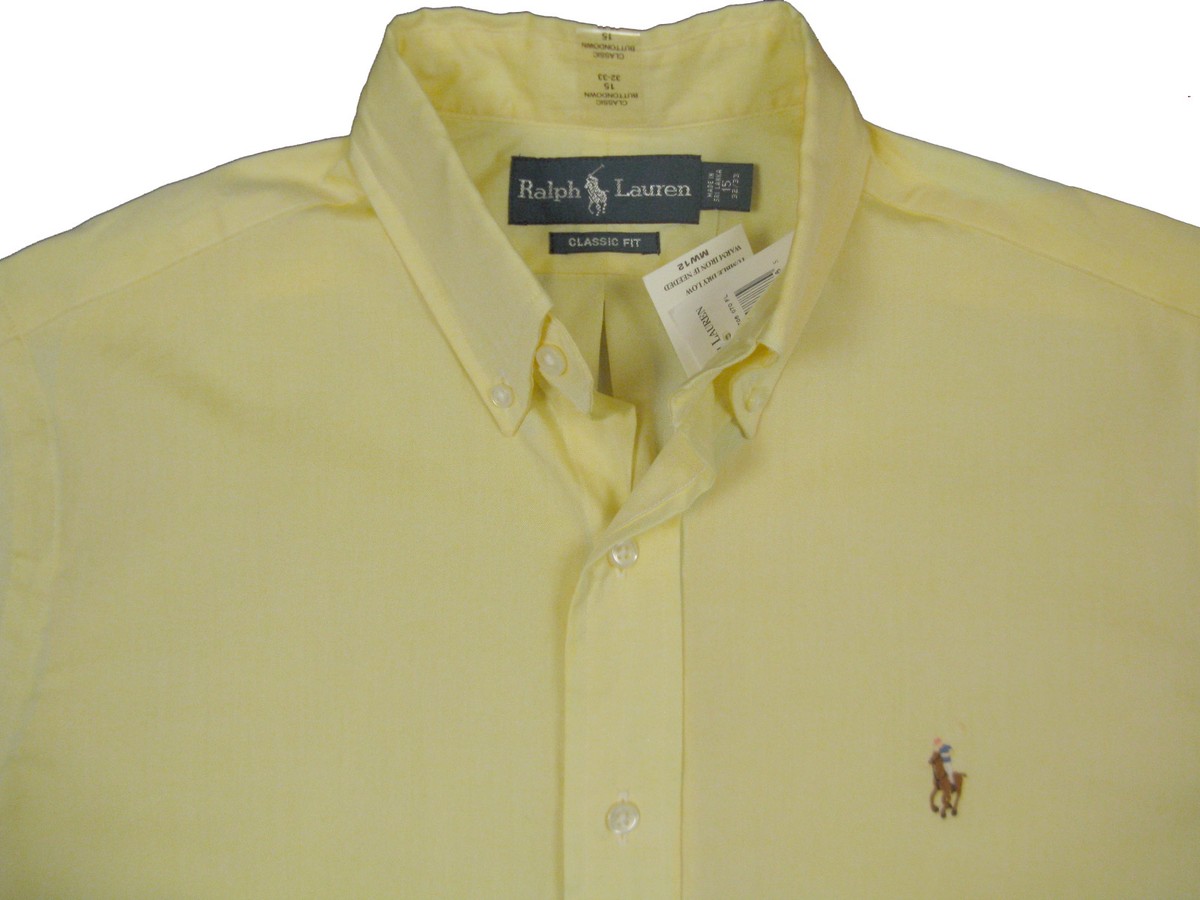 polo ralph lauren yellow dress shirt Polo Ralph Lauren Linen Shirt Pastel Yellow Talla XL