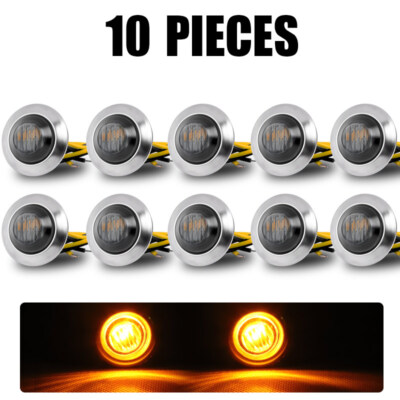 10x LED Rund Seitenmarkierungsleuchte Begrenzungsleuchten 12/24V LKW Anhänger