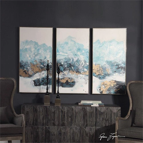 Uttermost Crashing Waves Wood Plastic Abstract Art in Multi-Color (Set of 3) - Picture 2 of 7