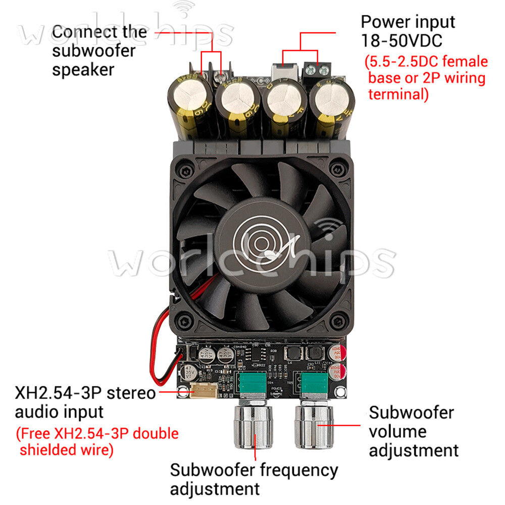 ZK-6001 600W Subwoofer Amplifier Board Mono Low-Pass Filter Volume