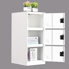 MECOLOR Vertical Single Tier Small Locker with Padlock latche 2 or 3 Compartment