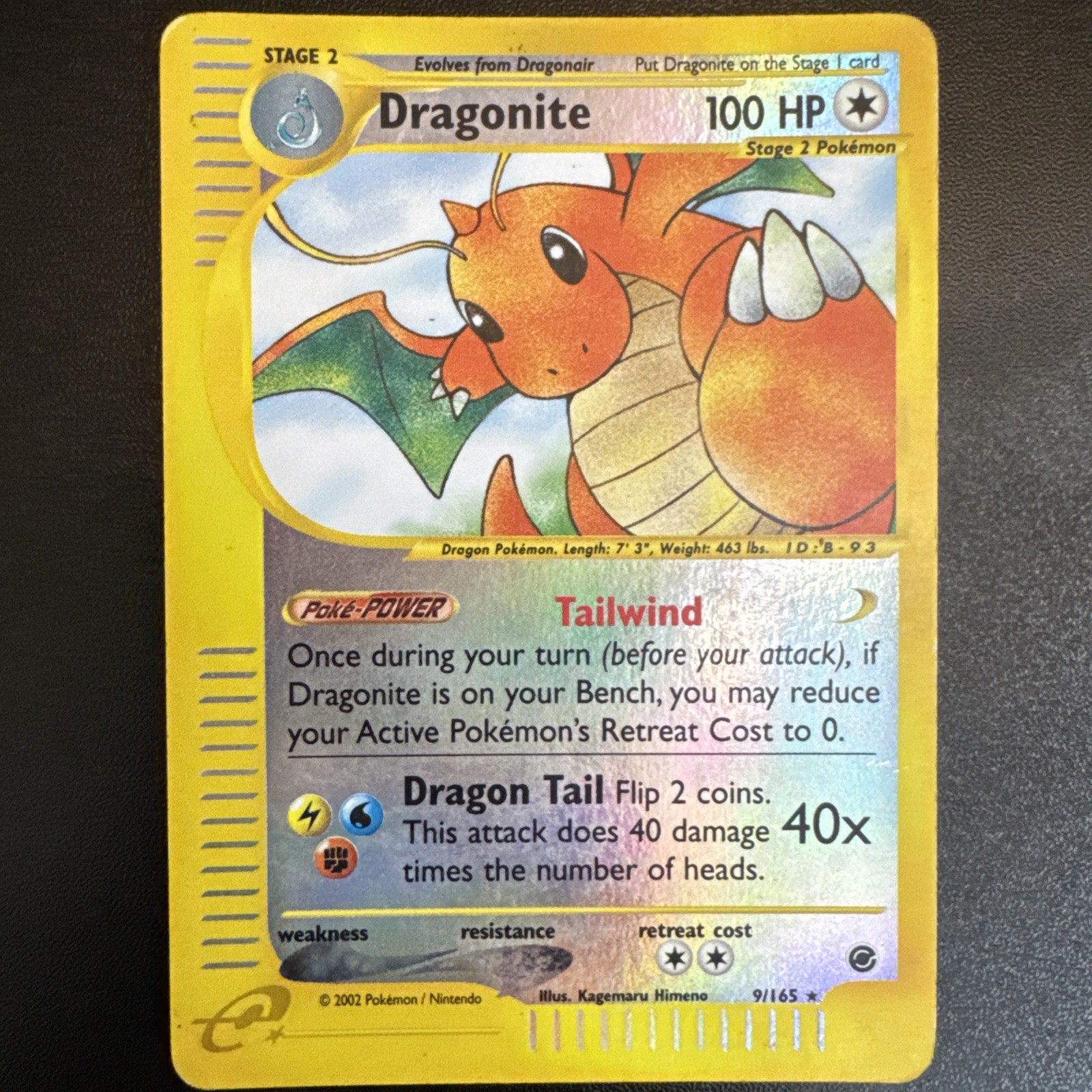 Dragonite - 9/165 - Pokemon Expedition Reverse Holo Rare Card HP