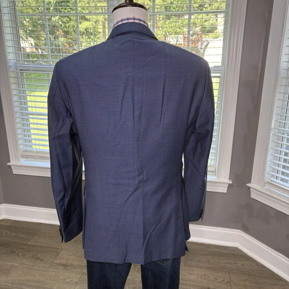 Abrigo deportivo Hugo Boss Guabello para hombre talla 38R azul forrado repelente al agua Foto 3 de 4