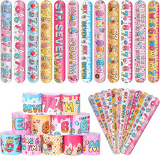 48 Pcs Funny 6-7 Slap Bracelets Party Favors Goodie Bag Stuffers 1.2 X 8.7 Inche