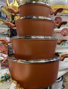 4 Pcs Non Stick Cookware Pot Set With Glass Lid