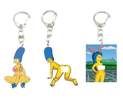 #ad Set of 3 Marge Simpson the Simpsons Acrylic Keychains Double Sided $9.99