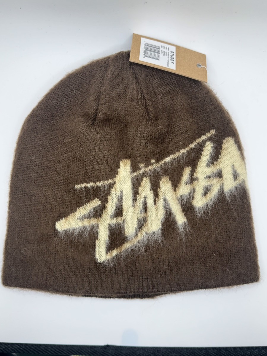 Stussy Brushed Out Stock Skullcap Unisex Brown Mocha Beanie Hat