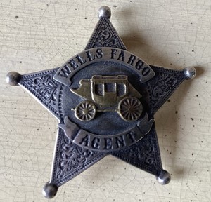 1960-1970 Sterling Silver Wells Fargo Agent Badge by Walter Kuhn