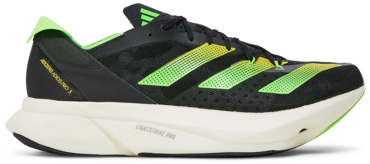 スパイク・シューズ adidas ADIZERO ADIOS PRO 3 M 9.5 adidas Adizero Adios Pro 3 Core Black Solar Green for Sale