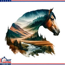 5.5 Inch Waterproof Horse Stickers 2-Pack Car, Laptop, Wall, Bumper
