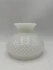 Milk Glass Hobnail Lamp Shade Ruffled Crimped Edge Replacement Globe Hurricane