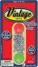 JA-RU Vintage Metal Jacks Game Set/Two Bouncy Balls.(1 Pack) Mini Jax Toy.