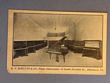 PA Pennsylvania Allentown, H.S. Schultz & Co. Piano Salesroom, ca 1920