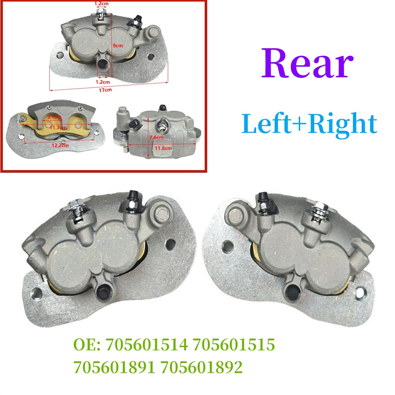 MC Front Rear Brake Pads For Can-Am CanAm Maverick X3 900 HO 4x4 DPS 2018 Brakes - Foto 5