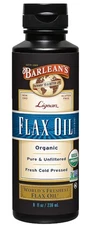Barlean s Organic Fresh Flax Oil 8 fl oz 236 ml - Cold Pressed, Kosher, Non-GMO
