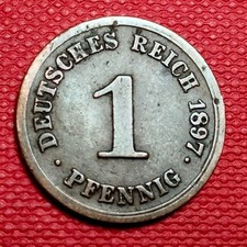 DEUTSCHES KAISERREICH - 1 PFENNIG 1897 G - s/ss - RARE DATE !!