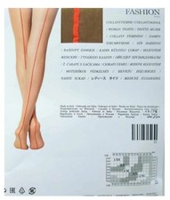 COLLANT STRUMPFHOSEN CALZEDONIA MODA Riga Fluo Posteriore Arancio  taglia 1/2